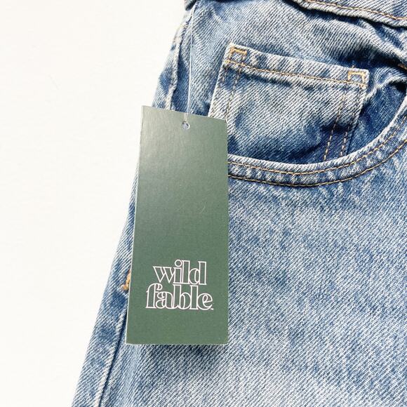Wild Fable Women's Mid Rise Barrel Denim Jeans Dark Wash Size 0 - Picture 4 of 7